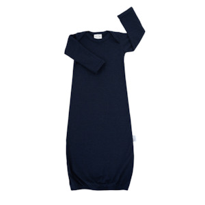 Internet only: Baby Merino Envelope Neck Nightie | Indigo