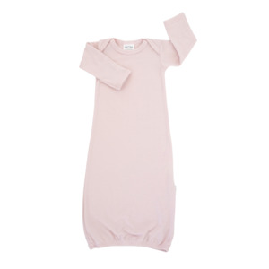 Baby Merino Envelope Neck Nightie (Drawstring Bottom)| Blush