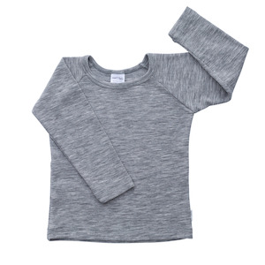 Internet only: Baby Merino Long Sleeve Top | Grey Marle