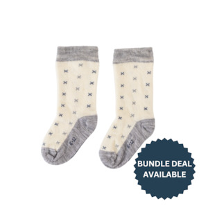 Baby Merino Long Socks | Grey Marle Crosses