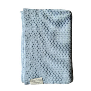 Internet only: Merino Knit Blanket | Light Blue