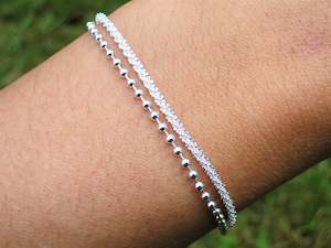 Double Layer Sterling Silver Bracelet