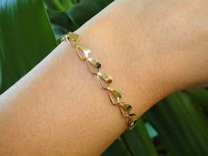 Golden Half Heart Titanium Steel Bracelet