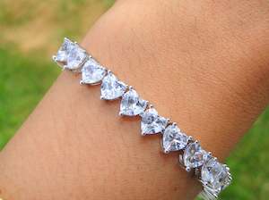 Silver Heart Platinum plated Bracelet