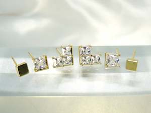 Zoe Gold Stud Earrings Set