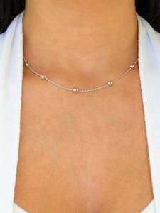 Lil Balls White Rhodium Necklace