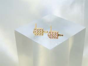 Ice Block Light Pink Golden Stud