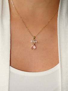 Pink Crystal Girl Necklace