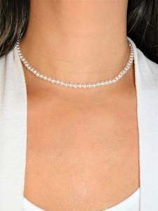 Plain Pearls Golden Choker