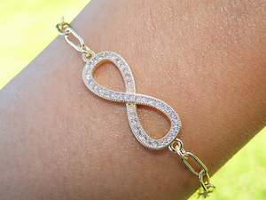 Internet only: Infinity 14K Gold Plated Bracelet