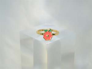 Pink Flower 18K Gold filled Kids Ring