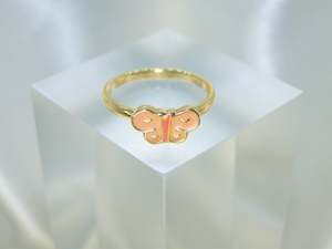 Pink Butterfly 18K Gold filled Kids Ring