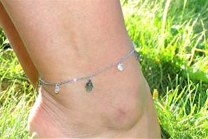 Internet only: Hamsa Hand Stainless Steel Anklet