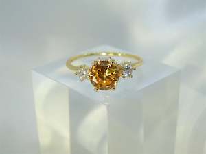 Internet only: Yellow Stone 14K Gold plated Ring