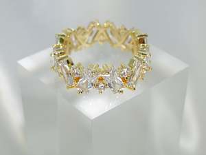 Crystal 18k Gold Plated Ring