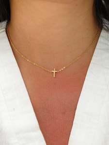 Cross 2  Gold plated Necklace