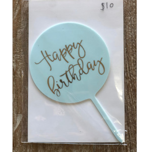 Happy Birthday Plastic Cake Topper Multiple Colors