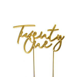 Twenty-One Metal Cake Topper