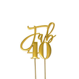 Cake icing or decorating: Fab 40 Metal Cake Topper