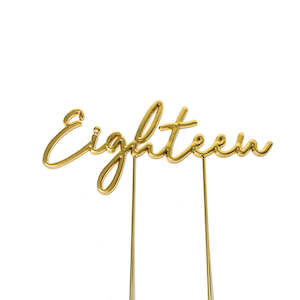 Eighteen Metal Cake Topper