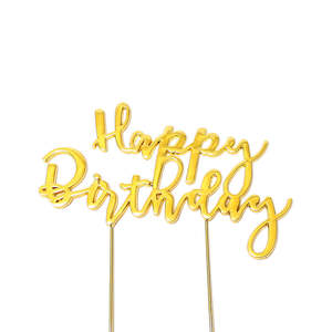 Cake icing or decorating: Happy Birthday Metal Cake Topper