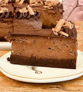 Baked triple chocolate cheesecake