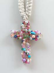 Homewares: COLOURFUL BLINGED CROSS