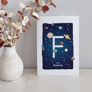 Pet: Initial Print - Solar System - Personalised