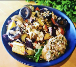 Cafe: (GF) Roasted veggie salad for 10