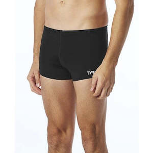 Mens Aquashort: MENS DURAFAST ELITE SQUARE LEG BLACK SOLIDS TYR