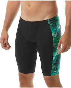 Male Swimwear: MENS SURGE JAMMER BLACK/GREEN TYR