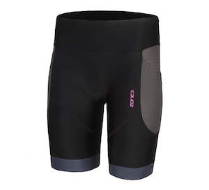 Triathlon 1: WOMENS AQUAFLO PLUS TRISHORTS BLACK PINK ZONE3