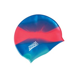 Swim Caps 1: JUNIOR SILICONE CAPS BLUE/RED/AQUA ZOGGS