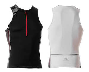 Mens Tri Top: TX2000 MENS SINGLET BLACK RED