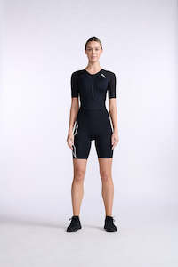 Womens Aero Sleeved Trisuit Black White