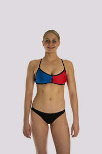 Colour Block Key Hole Tie Back Top Speedo