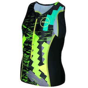 Kids Adventure Tri Top Blk Grn Yel Zone3