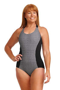 Womens Fuller Figure: LADIES DARK HOUND BRACE ME BACK ONE PIECE