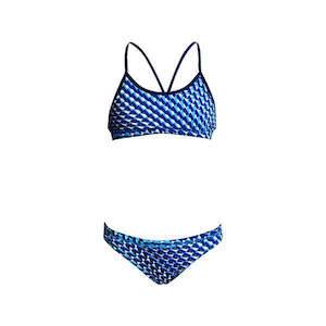 Girls Two Peice: VAPOUR SCALE RACERBACK TWO PIECE FUNKITA