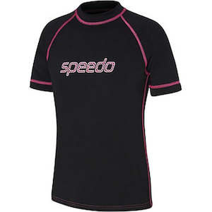 Logo Short Sleeve Sun Top Black/fluro Pink Speedo