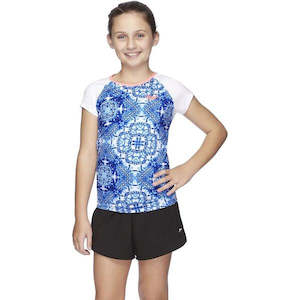 Girls Rash Tops: SP ECO FB CAP RASH TOP SPEEDO