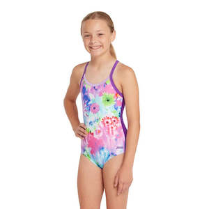 Girls One Piece: SMASH FLOWER FRONT LINED GIRLS STRIKEBACK