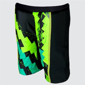 Kids Tri Gear: KIDS ADVENTURE TRI SHORTS BLK YEL GRN ZONE3