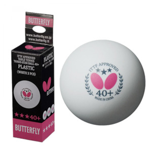 Butterfly R40+ 3-Star Ball White – 3 pack