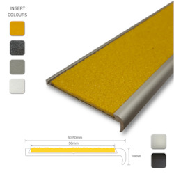 Series 8 Aluminium Stair Nosing - Solid Carborundum Insert