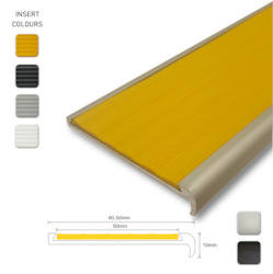 Series 9 Aluminium Stair Nosing - Solid Santoprene Insert