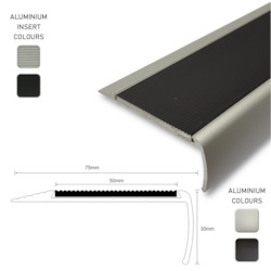 Series 5L Aluminium Stair Nosing - Solid Aluminium Insert