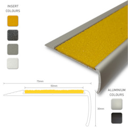 Series 3L Aluminium Stair Nosing - Solid Carborundum Insert