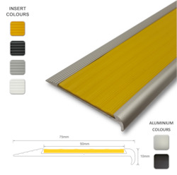 Series 4 Aluminium Stair Nosing - Solid Santoprene Insert