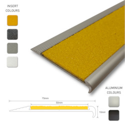 Internet only: Series 3 Aluminium Stair Nosing - Solid Carborundum Insert